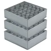 Sock Drawer Organizers, Underwear Organizers with 72-Cell, 24-Cell Grey