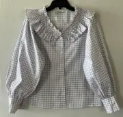 Sandro Paris Rolando Button Down Shirt Sz EU 1 , U.S. Small Cotton Striped NWT