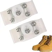 [Generic] Ice Shoes Grippers, 1 Pair of Heavy Duty Mid Sole Ice Cleats, Non Slip Snow Traction Cleats, Mountaineering Ice Grips with 5 Spikes for Fishing, Walking