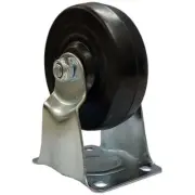 4" Rigid Caster Rubber Wheel Plate 3 3/4" x 2 3/4" Maneuvering Cargo Quick Easy