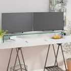TV Stand Monitor Riser Clear Glass Laptop Desk Shelf Desktop Stand vidaXL