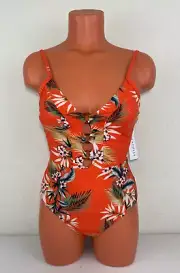 Seafolly Womens Ring Detail One Piece Swimsuit Tangelo Size US 4