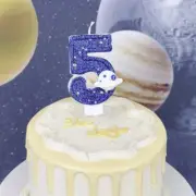 Planet Theme Spaceships 0-9 DIY Number Candles Dark Blue Birthday Candles Outer