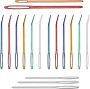 17PCS Yarn Needles Large Eye for Crochet, Crochet Kit with Big Eye Bent for Tapestry & Sewing Needle, Blunt Needles Wool Needles for Embroidery Tapestry Needle,Darning Needles for Yarn,Plastic Needles