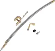 X AUTOHAUX 1 Set 90 Degree Copper Tire Valve Extension with Flexible Stainless Steel 350mm Tyre Valve Inflation Adapter for Car Motorcycle RV Truck Bike