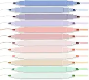 Aesthetic Highlighters, 12 Pcs Dual Tip, Bible Highlighters and Pens No Bleed, Highlighters Assorted Colors, Pastel Highlighter Pens Muted Color, Aesthetic School Supplies （Dual Tip）