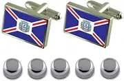 [Select Gifts] Shirt Dress Studs Campo Largo City South Region Flag Cufflinks