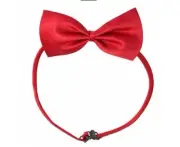 Red Cute Dog Bow Ties with Adjustable Collar Pet Neckties Cat Bow Tie Dog