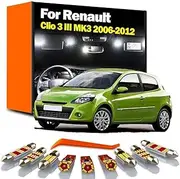 13Pcs LED Interior Map Dome Trunk Light Kit, For Renault Clio 3 III MK3 2006 2007 2008 2009 2010 2011 2012 Car Bulbs