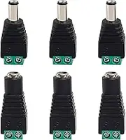 6PCS 12V DC Screw Terminal Plug Connector (3 x Male + 3 x Female) Power Jack Adapter Wire Ends Plug Barrel Adapter for Led Strip CCTV Security Camera