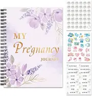 Maternity Journal Book, Pregnancy Memory Tracker with Stickers, Records Weekly Progress, Organises Prenatal Details, Bump Milestone Log for Home Dorm Travel Apartment
