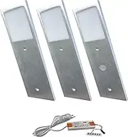 ACCE Super Thin and Aluminium Body LED Under-Unit Light Kitchen Furniture Light Warm White Includes Converter One Spotlight with Switch (3 Pieces)