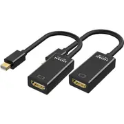 2PCS Mini Display Port DP To HDMI Adapter 4K/60Hz 1080p For PC/Monitors/Laptops/MacBook Pro/Air - Black