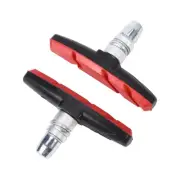 (Red)1 Pair Bicycle Cycling Mountain Bike V Brake Holder Pads Shoes Rubber MU