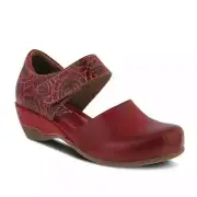 L’Artiste by Spring Step Gloss-Pansy Leather Mary Jane Shoes - Red 35 NEW
