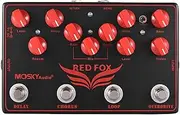 Moskyaudio Red FOX Multieffects 4-in-1 Multi-functional Guitar Effect Pedal with Overdrive, LOOP, Chorus and Delay Effects