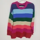 Lane Bryant Striped Tunic Pullover Sweater 14 / 16 Relaxed Fit Multicolor Pink