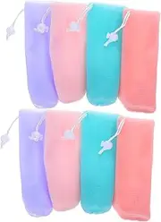 PAMINGONO Bar Soap Pouch Set 8pcs Exfoliating Soap Bags Mesh Soap Foaming Net Easy to Carry for Travel for Every Family Member
