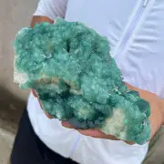 2.8lb NATURAL Green Cube FLUORITE Quartz Crystal Cluster Mineral Specimen healin