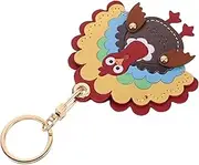 LIFKOME Fake Leather Keychain Case Holder Cute Turkey Shaped Key Sleeves Portable Protective Key Tag Access Card Protector for Women