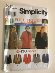 Simplicity 9711 Miss Jacket Size 18W-24W Pattern UNCUT