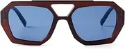 [SDINM] Trendy Designer Hexagon Aviator Sunglasses for Women Men Retro 70s Square Thick Frame Sun Glasses Shades