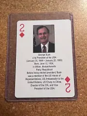2011 Arcturus LLC The Presidents Playing Cards # 2 of Diamonds George H. W. Bush