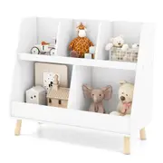 Babyjoy 5-Cube Kids Bookshelf Wooden Toy Organizer w/Anti-Tipping Kits Storage Display Bookcase White