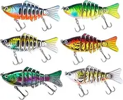 6 Pcs Mixed Color Pack Swimbait Pike Wobblers Sinking Wobbler Set Crankbaits Fishing Kit Artificial Bait Fishing Tackle Sinking Lures