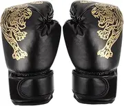 EXAOMBLE 1Pair Breathable Boxing Gloves for Ergonomic Sparring Hand Pads Durable Protective Mitts for Training and Competition Black with Random Trim Color