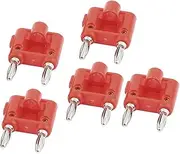 uxcell 5pcs Red 4mm Wire Dual Port Banana Male Connector Audio Jack for Speaker