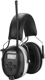 AM FM Radio Headphones With Digital Display Noise Reduction Earmuffs Comfortable