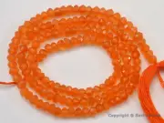 CARNELIAN 3-3.5mm Micro Faceted Rondelle Gemstone Beads 7" strand