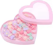 Totority Girls Macaron Flower Rings Set 36 Pcs Adjustable for Dress up Pretend Play