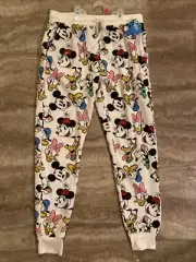 Disney Mickey and Friends Pajama Bottoms Sleep Pants NWT Junior Med Size 7-9