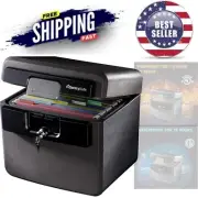 Fireproof Waterproof Safe File Box with Key Lock 14.3x15.5x13.5 in for Documents