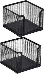 ULTECHNOVO 2Pcs Memo Pad Holder Compact Note Papers Container for Desk Organization Desktop Storage Box for Office Supplies Multi Purpose Notepad Dispenser
