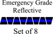 Black w/ Blue Stripe HELMET TETS TETRAHEDRONS HELMET STICKER EMT REFLECTIVE