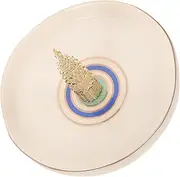 WESIEVYA Ceramic Trinket Tray Ring Dish Holder Tower Jewelry Organizer Display Plate