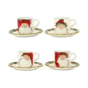 VIETRI OLD ST.NICK SET OF 4 ESPRESSO CUPS AND SAUCERS OSN-7809N.NEW IN BOX
