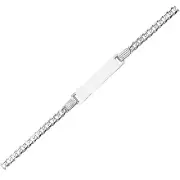6" 2.8gr Childrens KIDS ENGRAVABLE ID CURB BRACELET REAL 14K WHITE GOLD