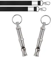 Puppy Training Dog Training Whistles,Dog Training Whistle 2 Pcs,Ultrasonic Dog Whistle to Stop Barking Neighbors Dog, Dog Recall, Bark Control, Obedience Training for Pet Puppy(Silver)