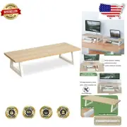 Multifunctional Monitor and Printer Stand - 24-inch Maple & Steel Organizer