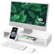 Monitor Stand Riser, Klearlook Foldable, Height Adjustable Computer White