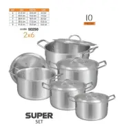 Sonex Super Pot Set 10pc Cookware Easy Cleanup, Versatile Cooking Kitchen Ware
