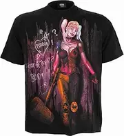 [DC Comics] Harley Quinn - Trick Or Treat - Front Print T-Shirt Black