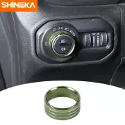 Headlight Lamp Switch Knob Ring Trim Cover for Jeep Wrangler JL JT 2018+ Green (for: Jeep)