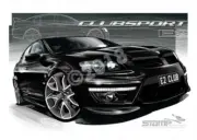 HSV Clubsport E2 VE2 CLUBSPORT PHANTOM BLACK PENTAGONS A3 FRAMED PRINT (V209)