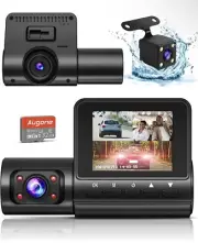 3 Channel Dash Camera for Cars 1080P Full HD Front, Rear, Inside and Nightvision