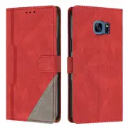Clasp Case with Flip Wallet Stand Function Cover for Samsung S7 - Red